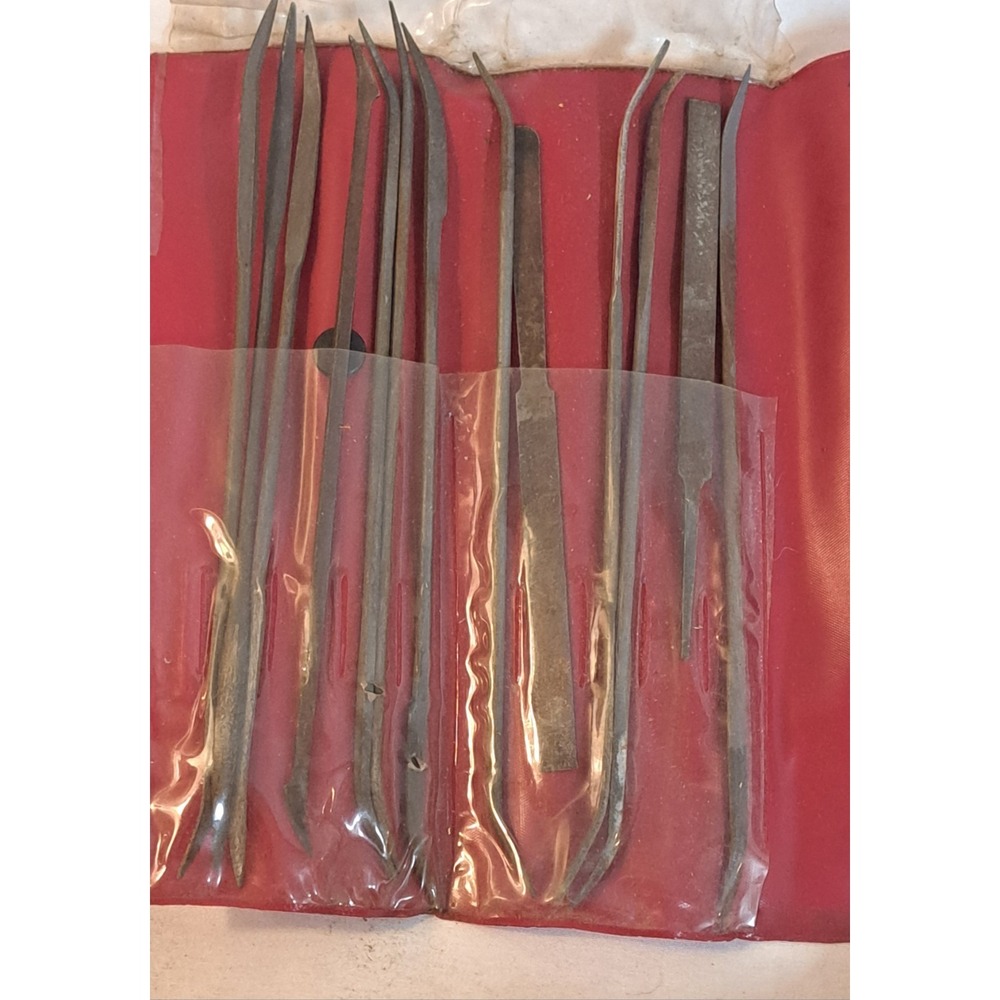 Vintage Chinese 10Pc Riffler Needle File Set + Extra Files Precision Jewelry